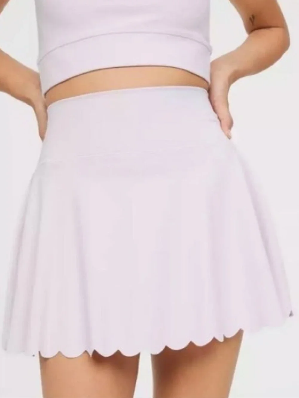 NEW Aerie × OFFLINE Goals Scalloped Stretch Skater Skort Size Large